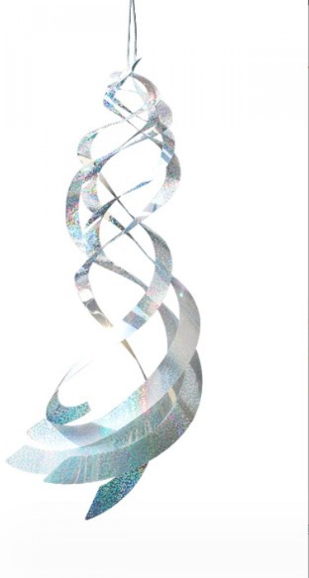 Zestaw 3 spiralnych odstraszaczy wykonanych z srebrnego Mylar, odblaskowe urządzenie do zawieszenia, odstraszające ptaki, dekoracja ogrodowa