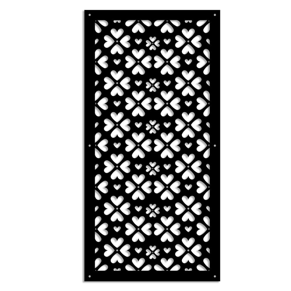 LOVE ME - Panel perforowany z PVC - Osłona przeciwsłoneczna - Rozmiar 47x94 cm - Grubość 1 cm - Kolor CZARNY
