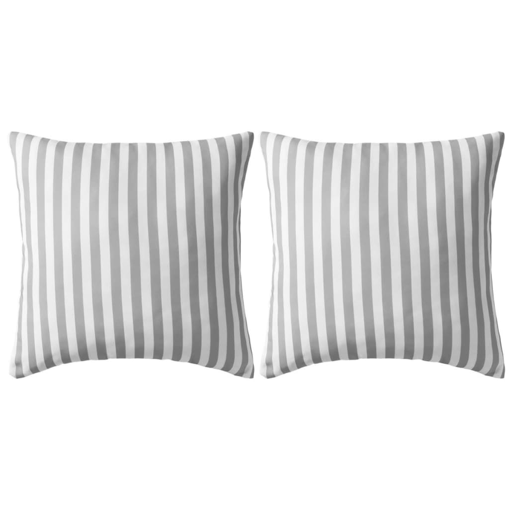 Maison exclusive - cojines para exterior a rayas 45x45 cm gris 2 unidades