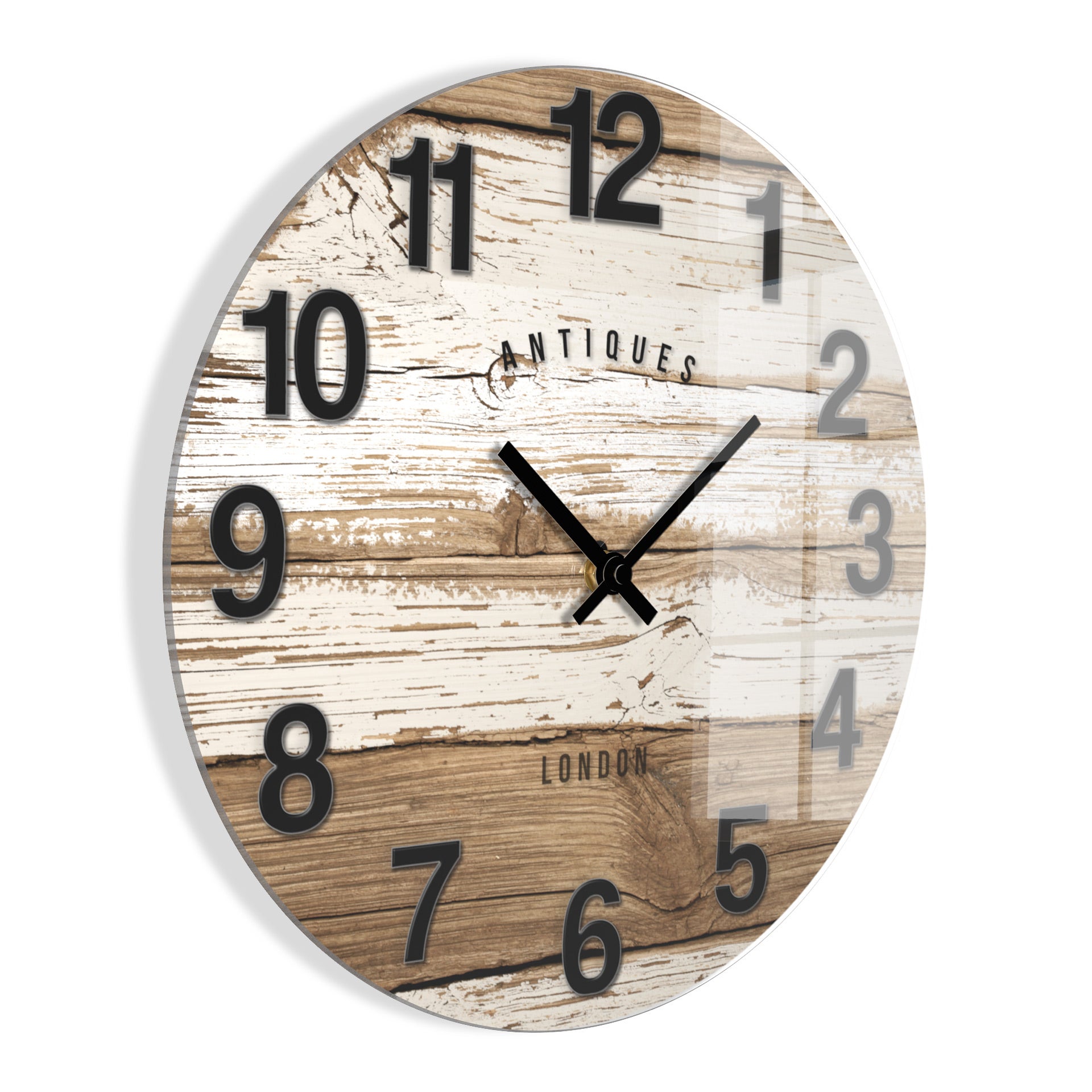 STYLER Ceas de perete decorativ Glassclock Londra Ø 30 cm, decor modern de perete pentru living, dormitor și casă