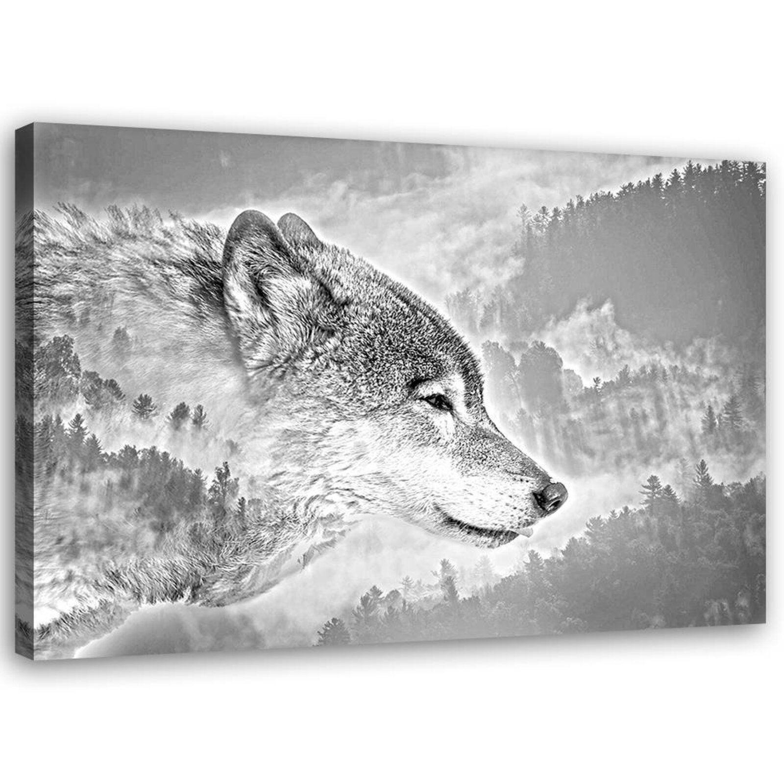 Obraz na płótnie, Wilk na śnieżnym tle 60x40