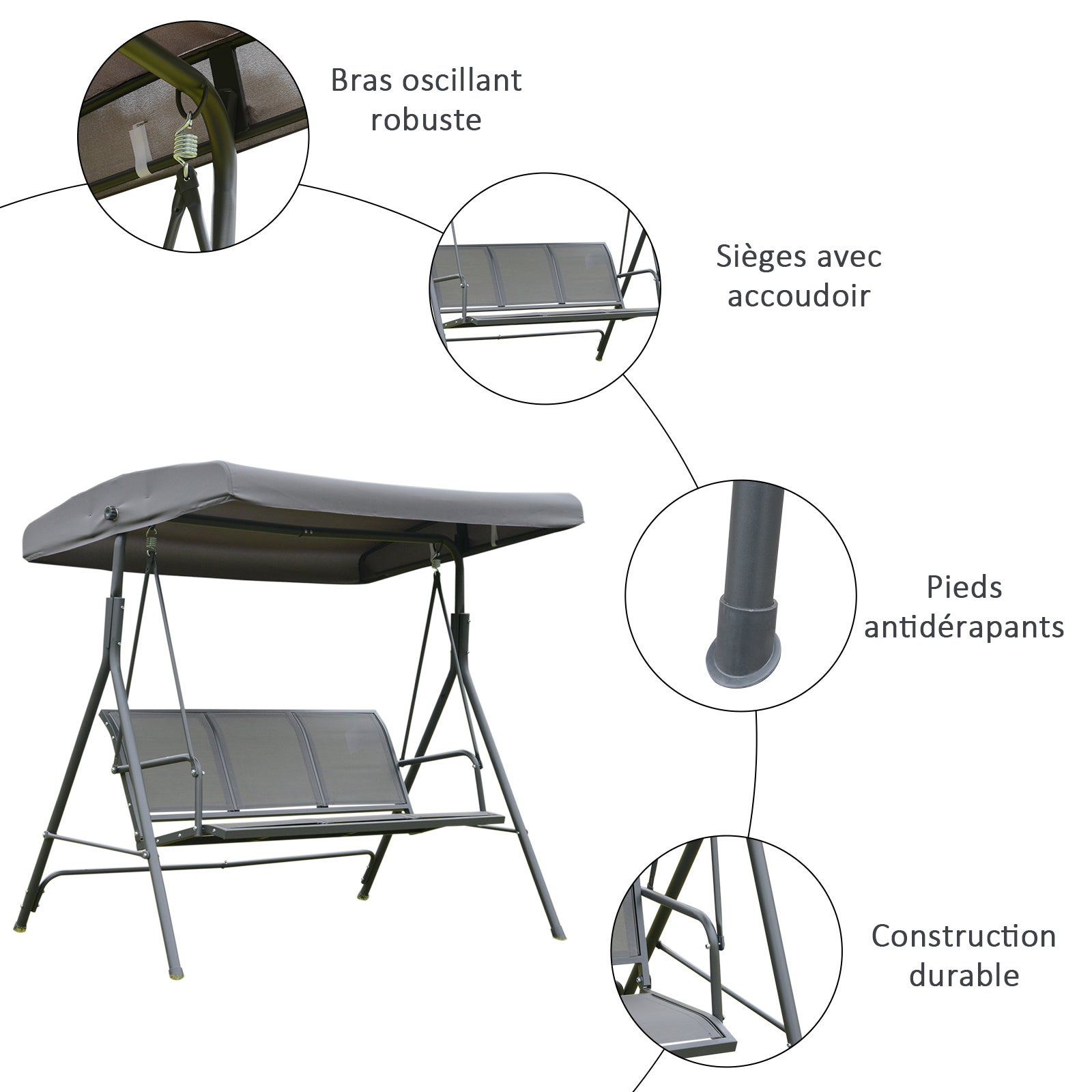 lit de jardin Acier Outsunny - 7