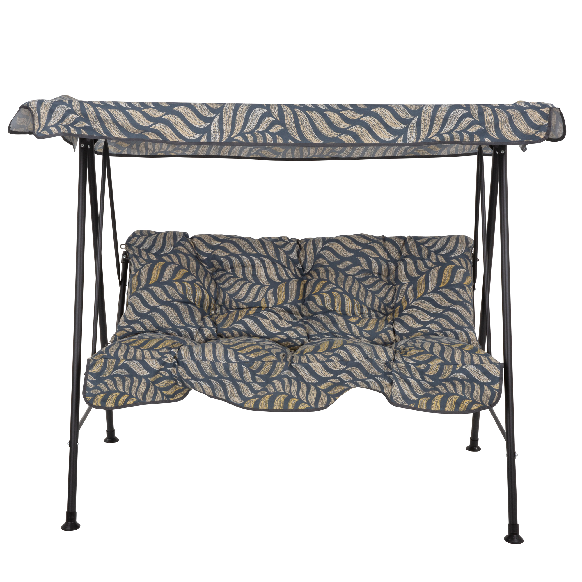 Huśtawka ogrodowa Tora szary/żółty liście PATIO