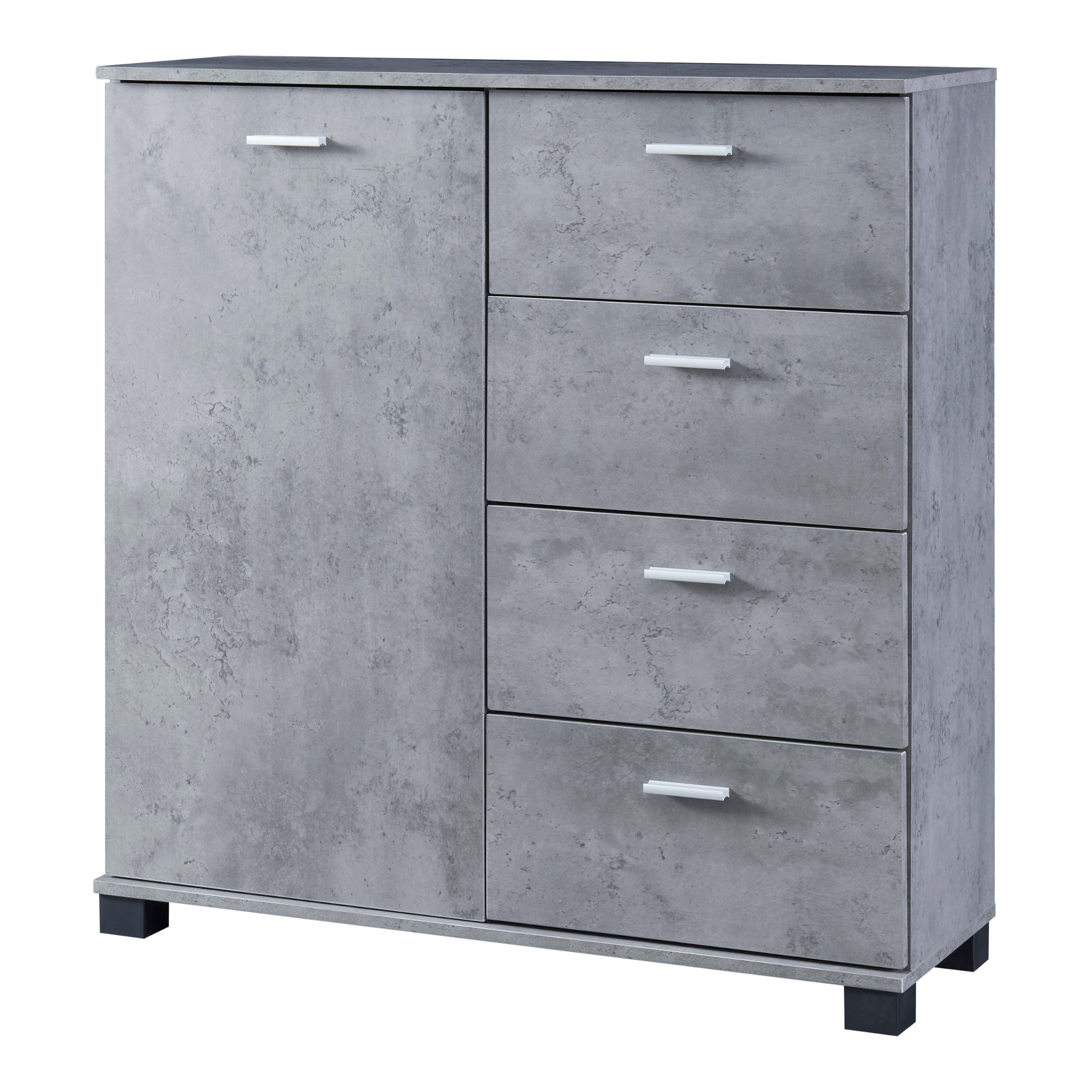 Commode Döbritz 84 x 80 x 28 cm effet béton [en.casa] - 3