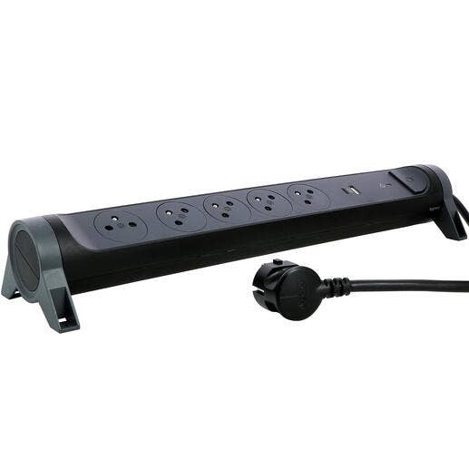 Legrand - Rallonge multiprise 5 prises et interrupteur + parafoudre + USB type A et type C - cordon 1,5m - 049429 - 2