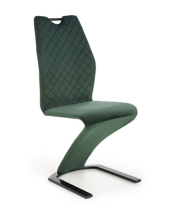 Krzesło tapicerowane K442 VELVET ciemnozielone