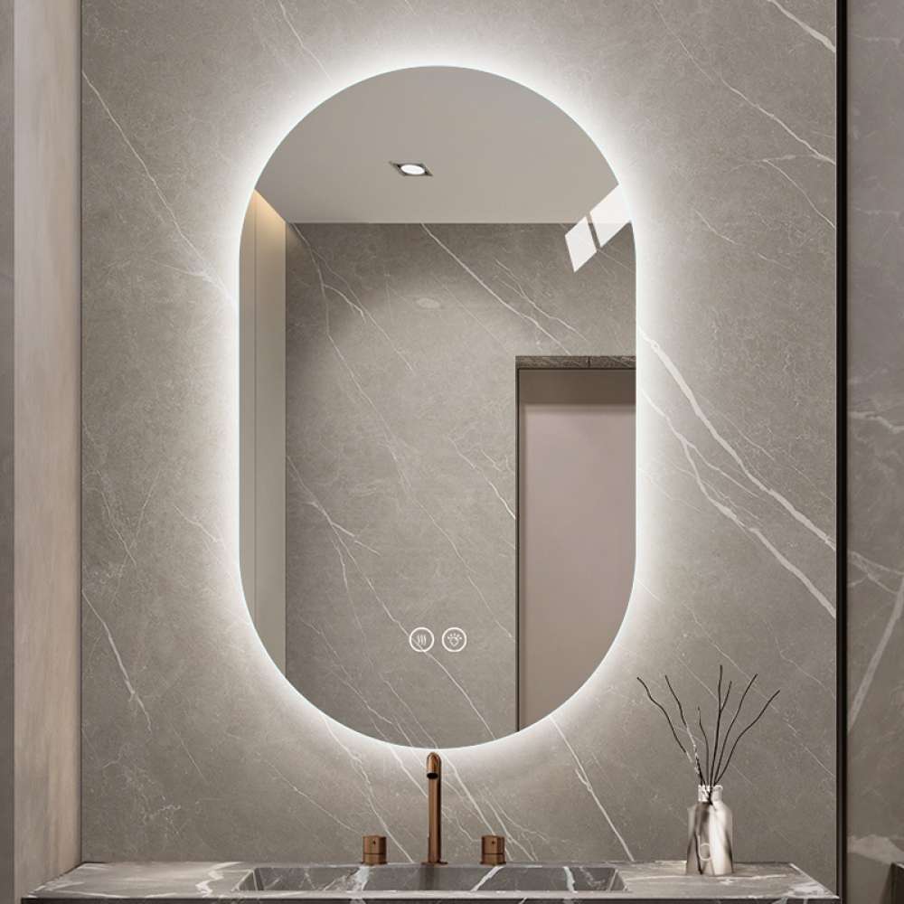 Miroir de salle de bain à LED antibuée 60 x 80 cm à fixation