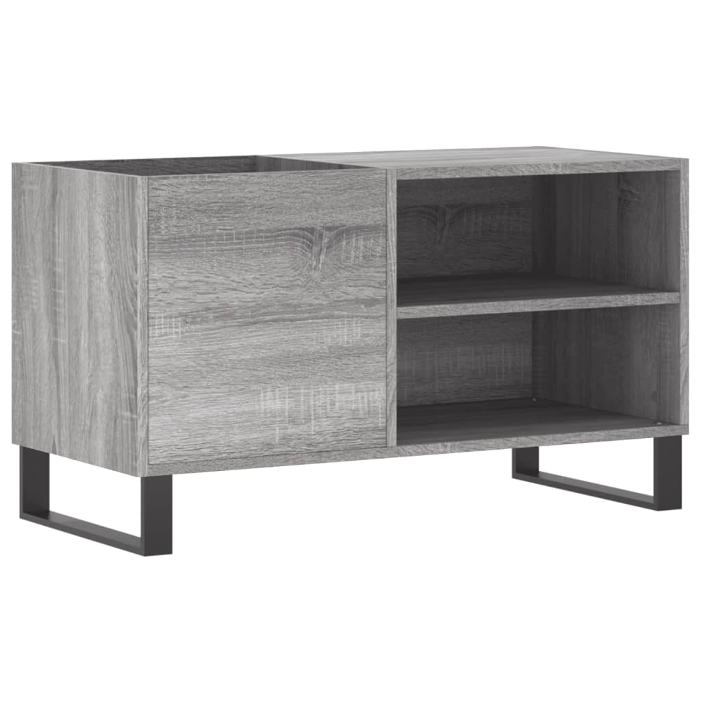 Mobile Porta Dischi Vinile Legno - Libreria Stretta Rovere Marrone 85x38x48 Cm