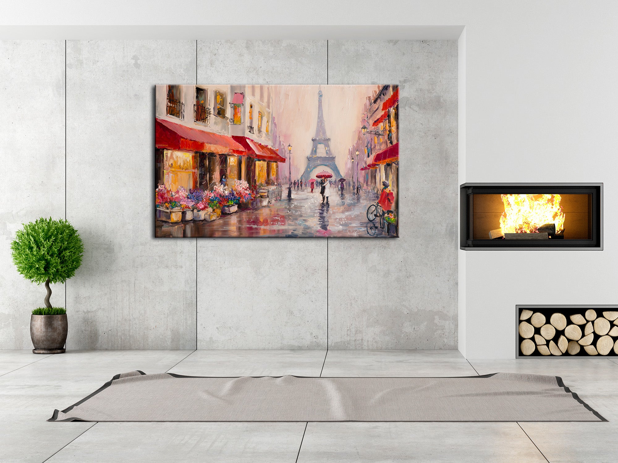 DECLINA, Tableau toile imprimée paysage, Tableau peinture sur toile Rue de Paris, 120x80 cm - 3