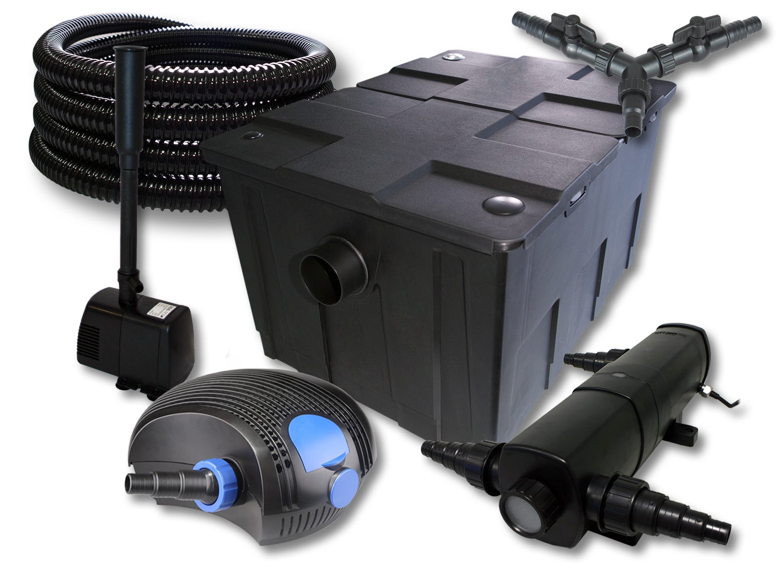 Sunsun Set Set filtro SunSun per laghetto da 60000l Chiarificatore 36W Pompa ECO ...