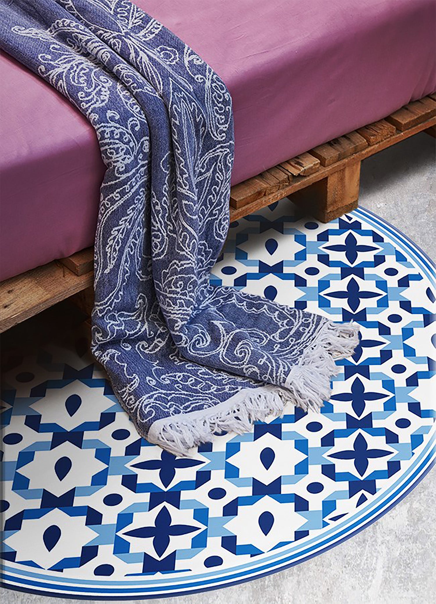 Passatoia in vinile forme geometriche astratte, tappeto vinilico moderno chic per interni 130x130 cm – Tulup - 2