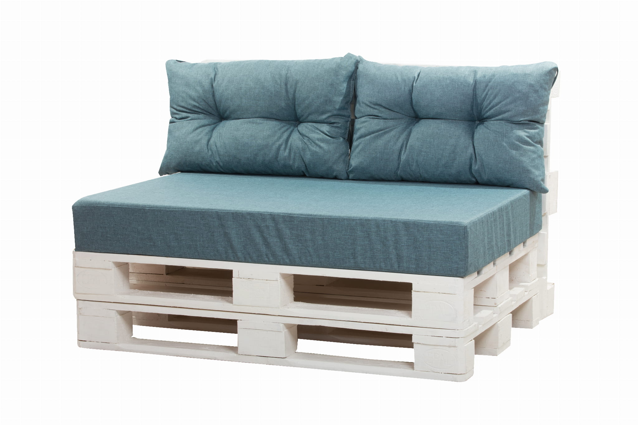Coussin palette 120x80x10cm assise et dossier 2x 60x40cm, lot de