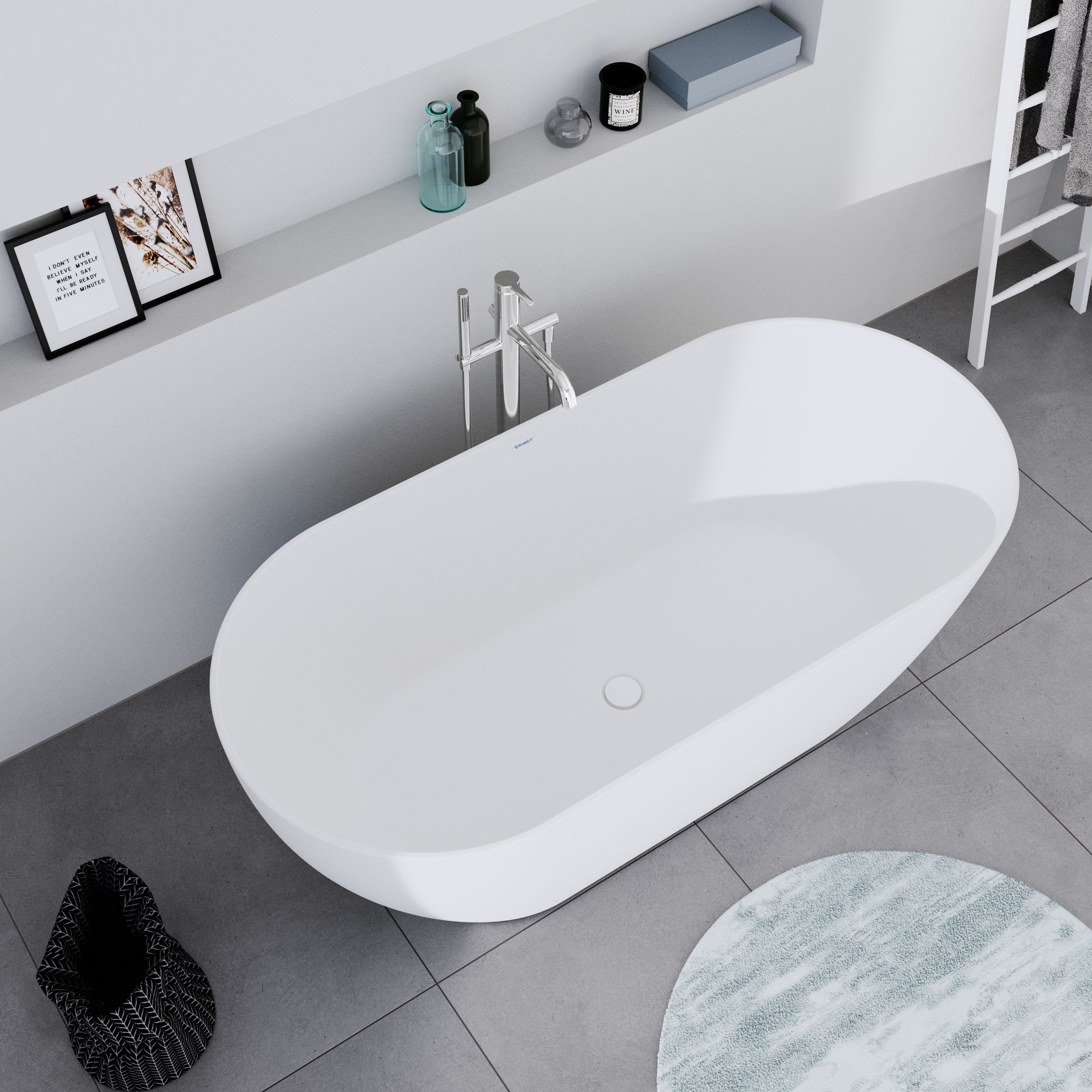 DURAVIT - Bañera acrílica con desagüe y rebosadero, 2 paredes, 2 asientos - 160x75x45cm - Blanco mate - DURAMUNA - 2