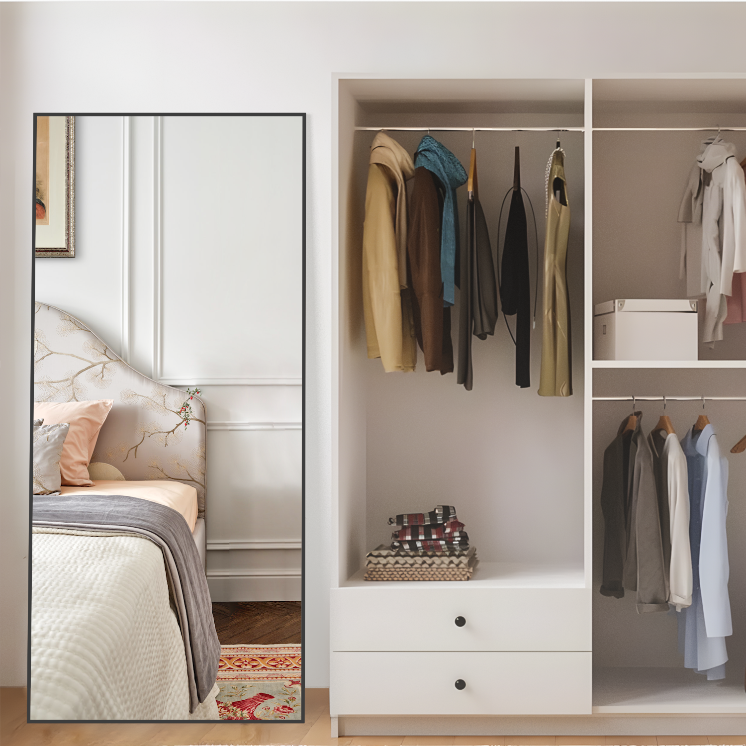 Los espejos de cuerpo entero están hechos de marcos de aleación de aluminio y espejos verticales de cuerpo entero y espejos de pared. - 3