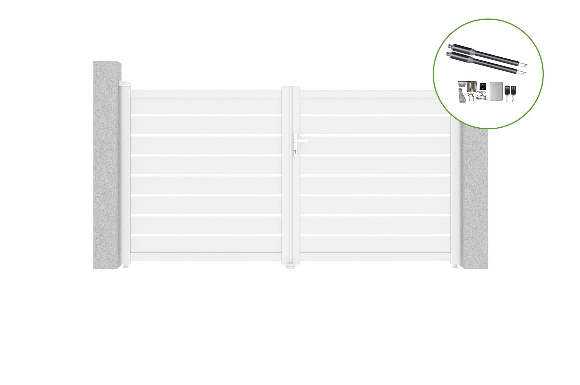 Brama skrzydłowa 3m VOGEL wys. 160cm białe aluminium + napęd RANGER B150
