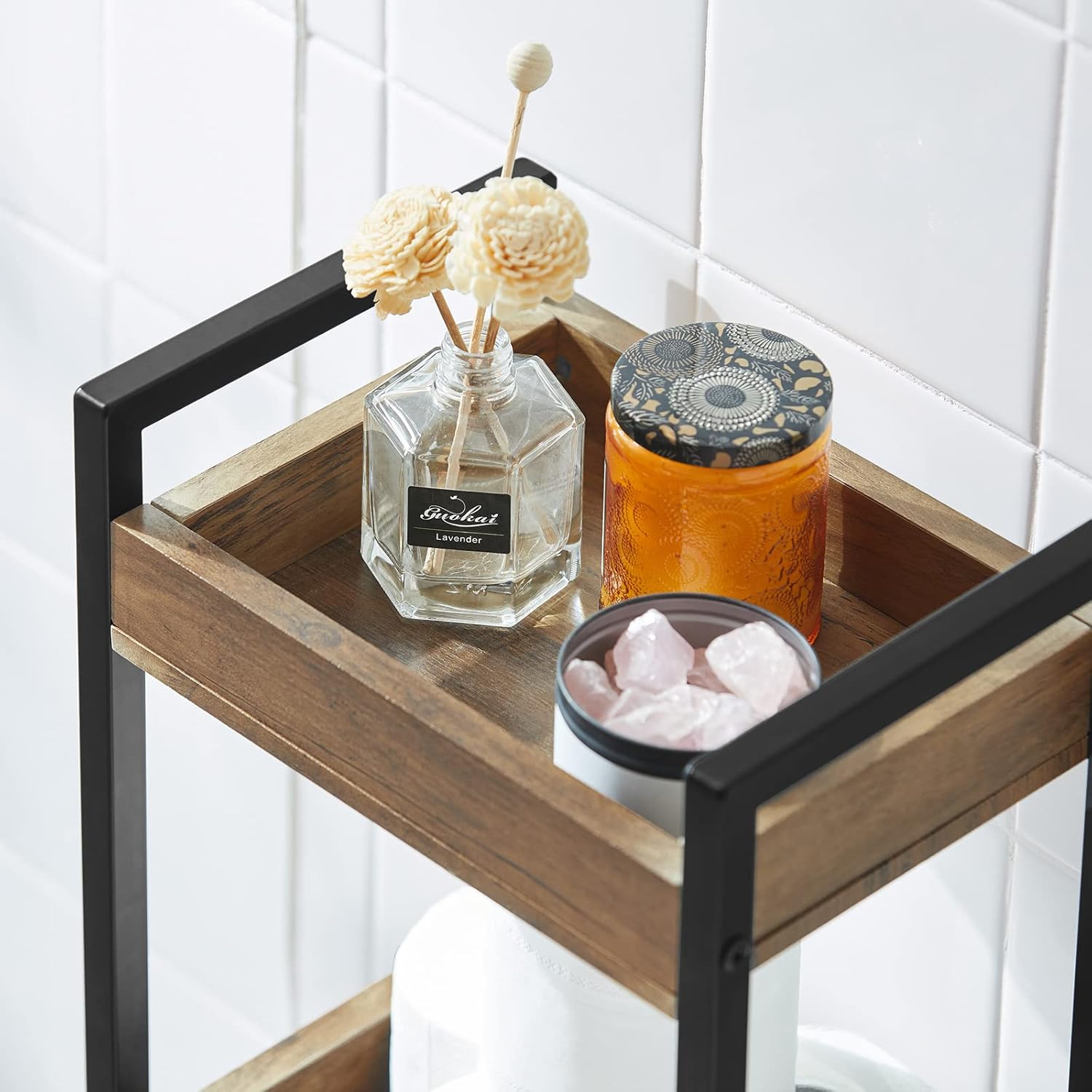 SoBuy Tour de Rangement Etagère de Stockage Etagère de Cuisine Salle de Bain avec 3 étages, FRG226-F - 4