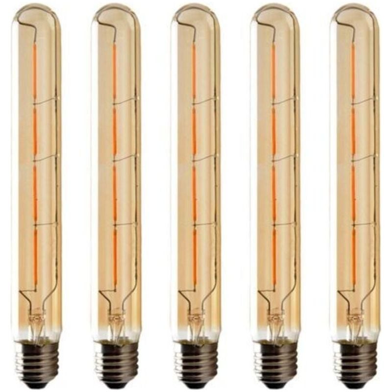 Ampoule LED T185 Tube Long Filament Edison 6W E27 Blanc Chaud Verre ...