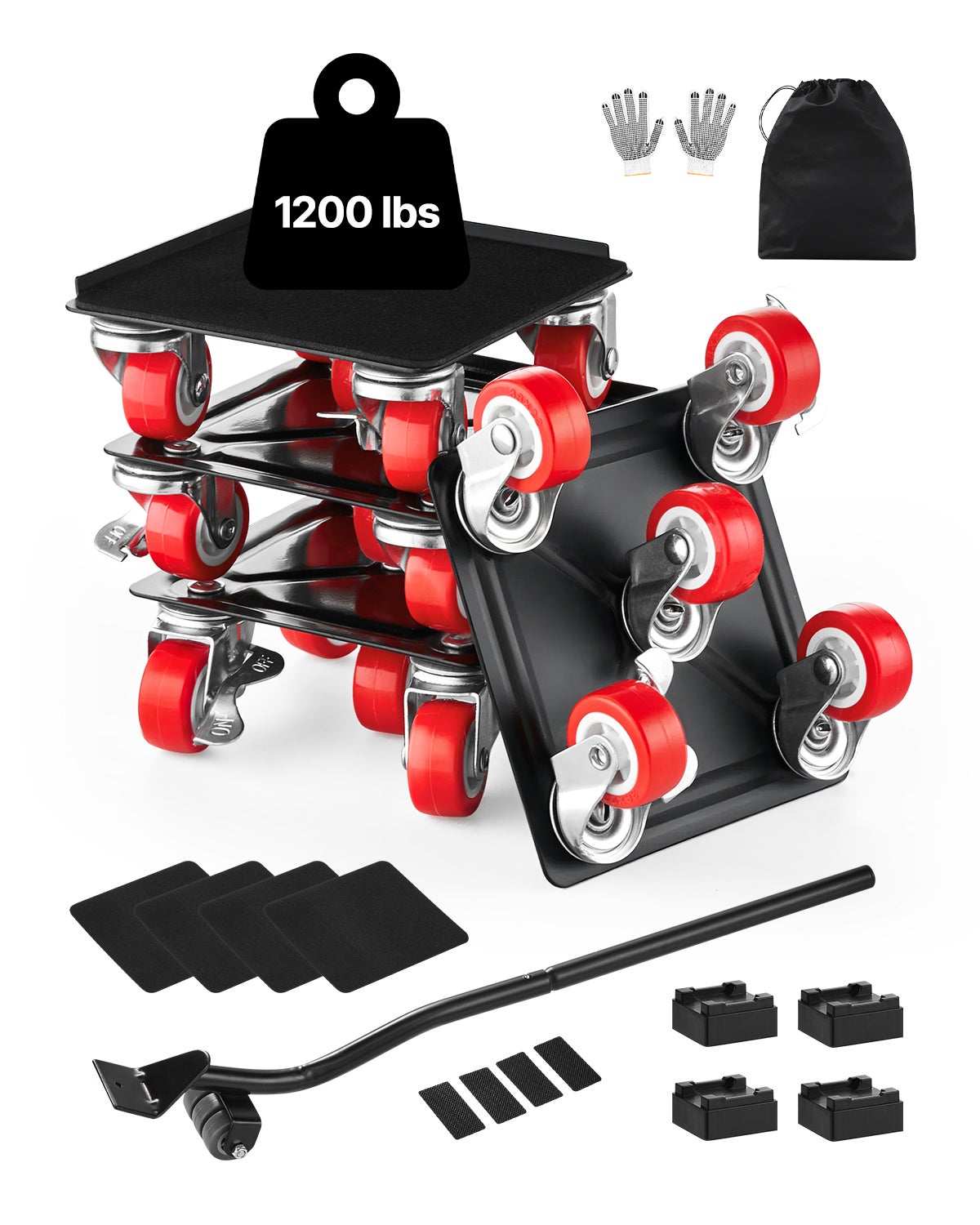 Wózek transportowy do mebli Wózek meblowy Rolki z 5 kółkami 135x135x52mm VEVOR
