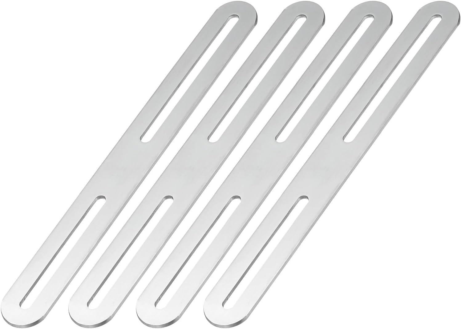 Regulowana płaska płytka wzmacniająca ze śrubami do naprawy mocowań meblowych, srebrna, 210 mm, 4 sztuki