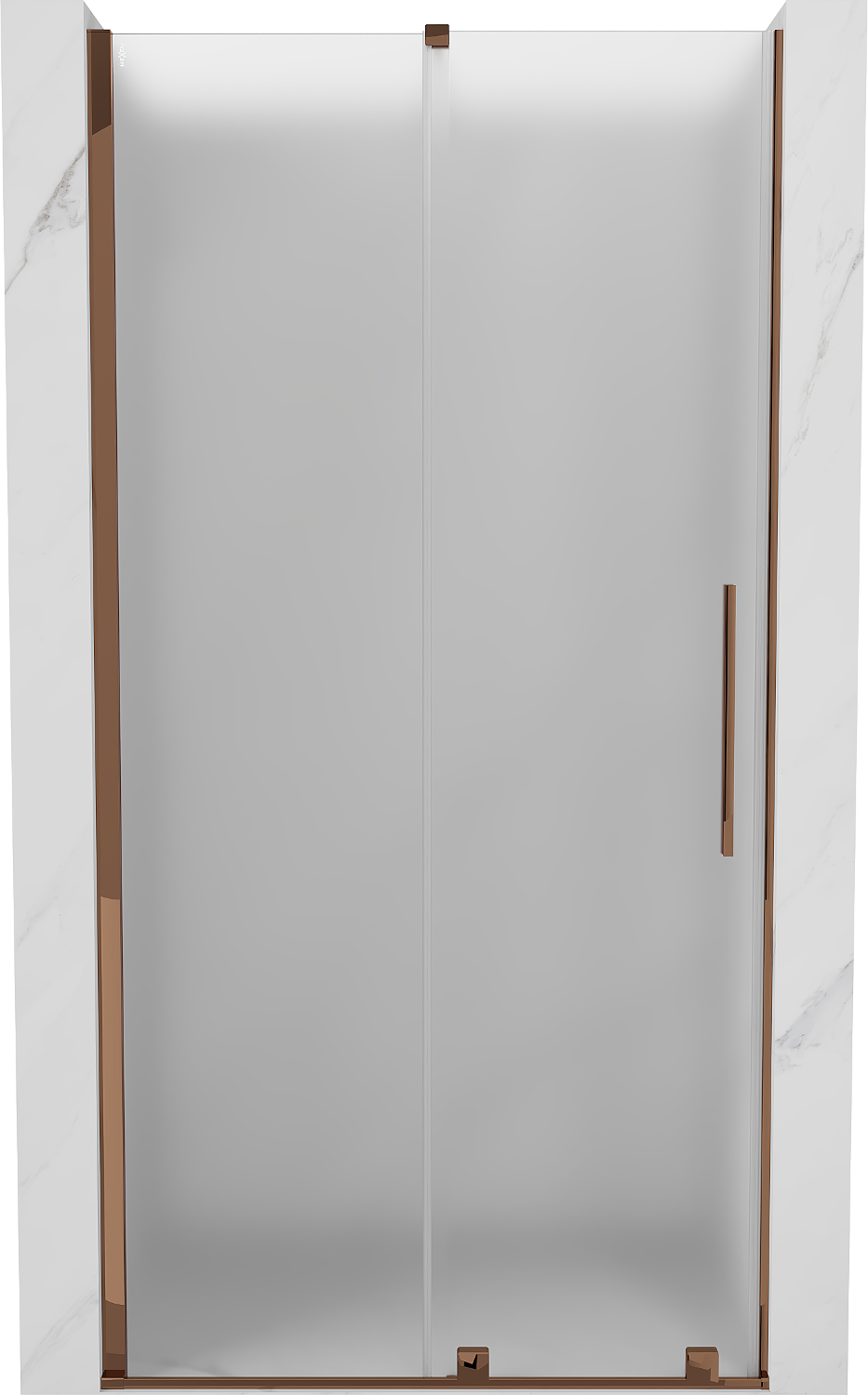 Mexen Velar drzwi prysznicowe rozsuwane 120 cm, szron, różowe złoto - 871-120-000-31-60