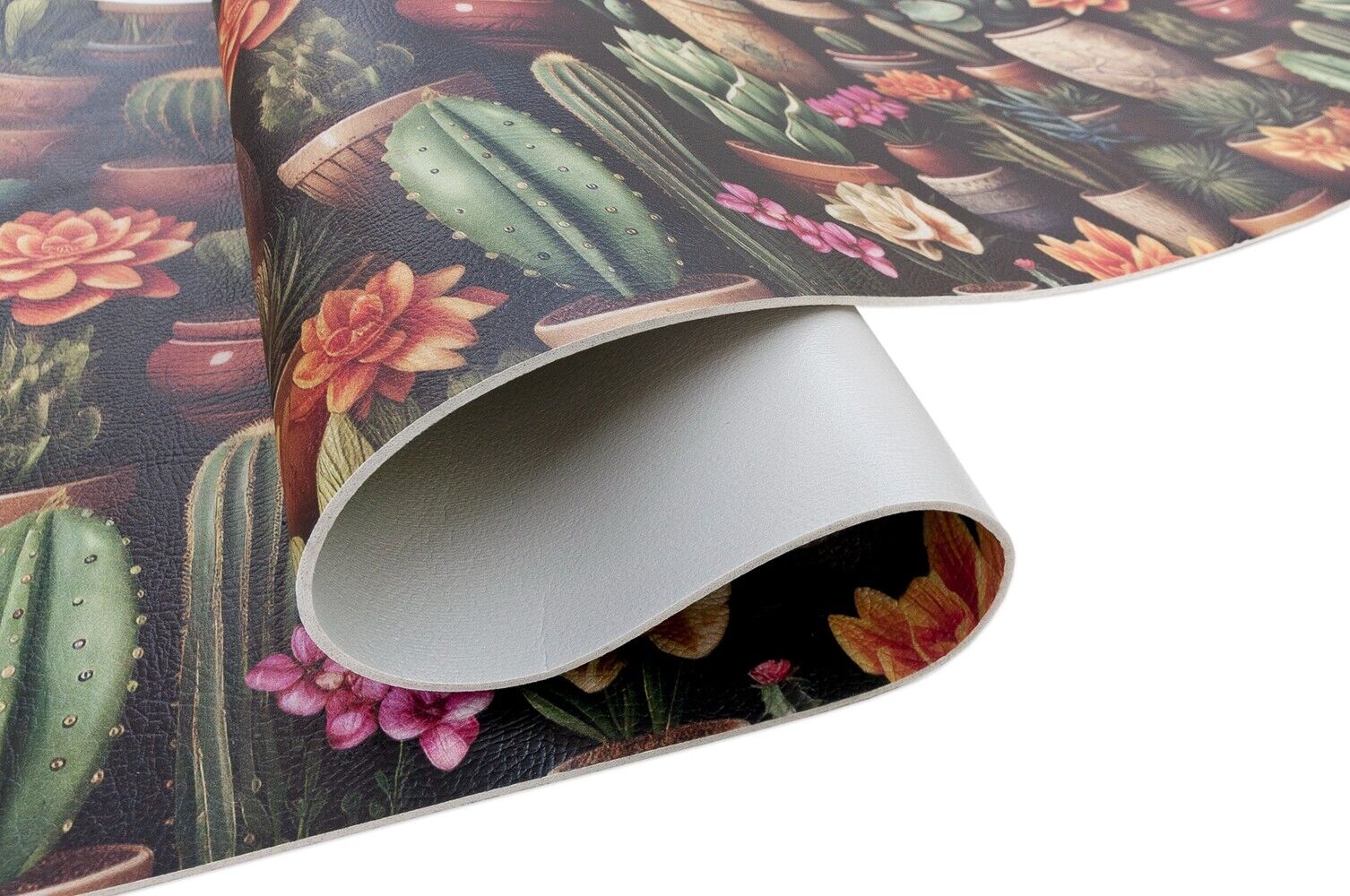 Dywan Kuchenny PVC 51x80 Cm Odporny Na Plamy Antypoślizgowe Druk Cyfrowy Zmywalny Sukulenty Kaktus