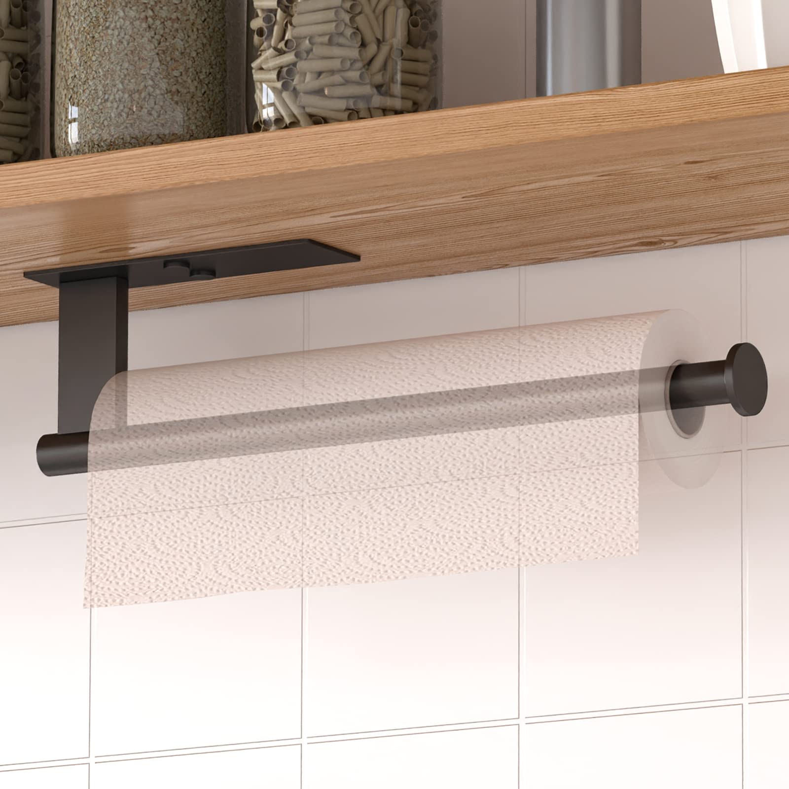 Leadfun Porte Sopalin Acier Inoxydable Avec Ventouse - Support Essuie-Tout Cuisine Argent