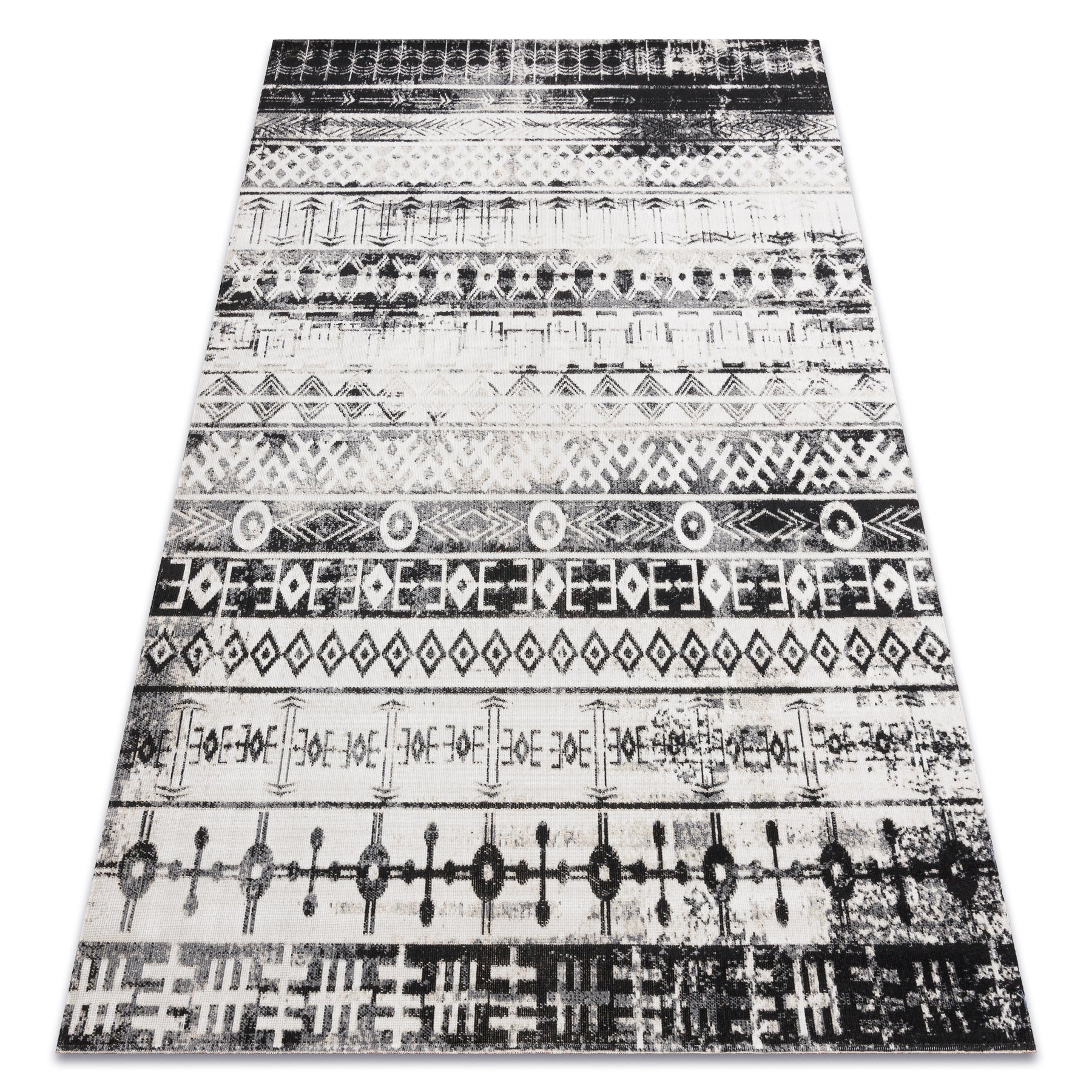Dywan nowoczesny MUNDO E0592 etniczny outdoor beż / czarny 200x290 cm