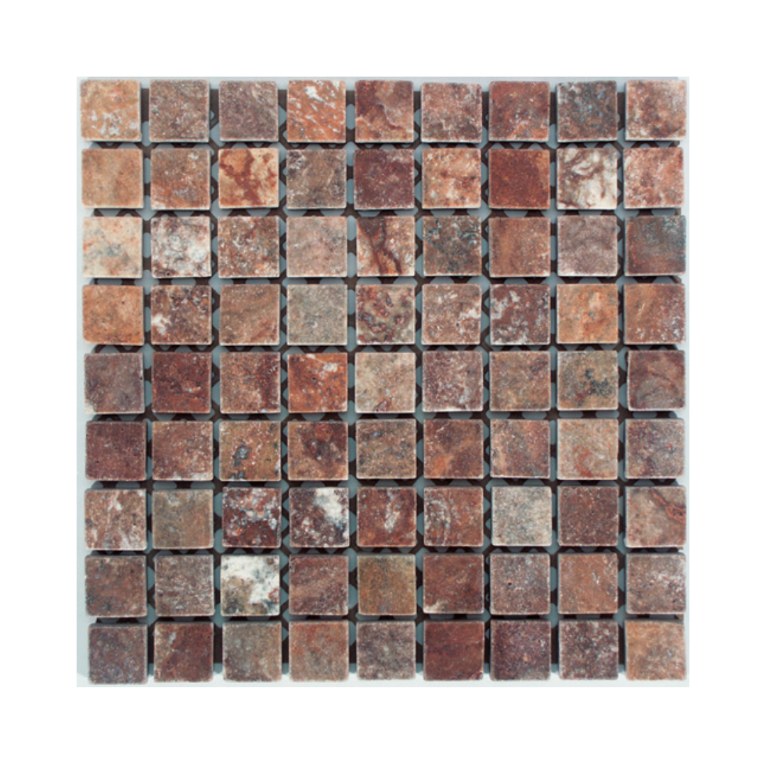Pierre naturelle vieillie TRAVERTIN ROUGE 30x30cm (3X3cm) | Leroy Merlin