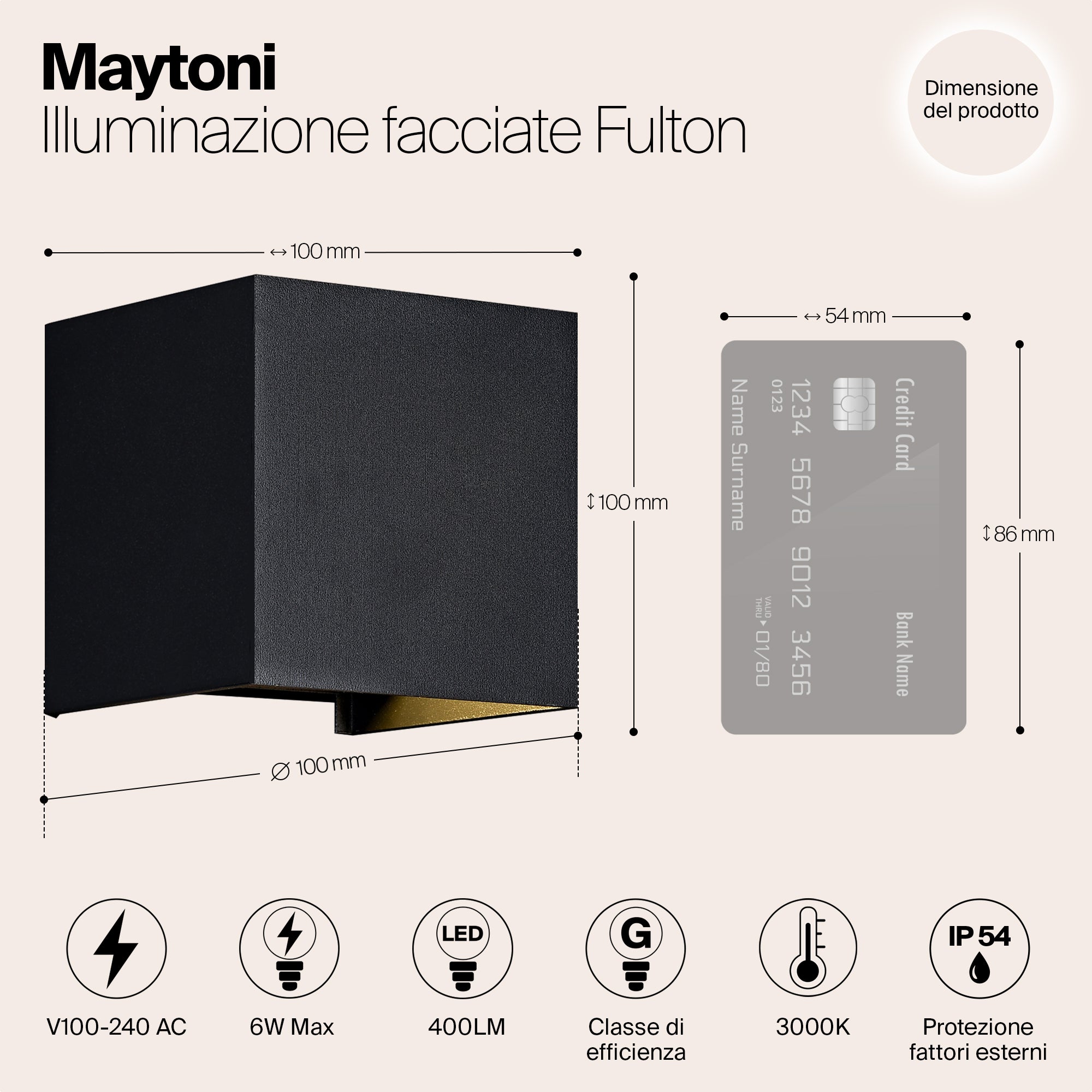 Éclairage extérieur applique murale de jardin à LED réglable Fulton Maytoni - 2