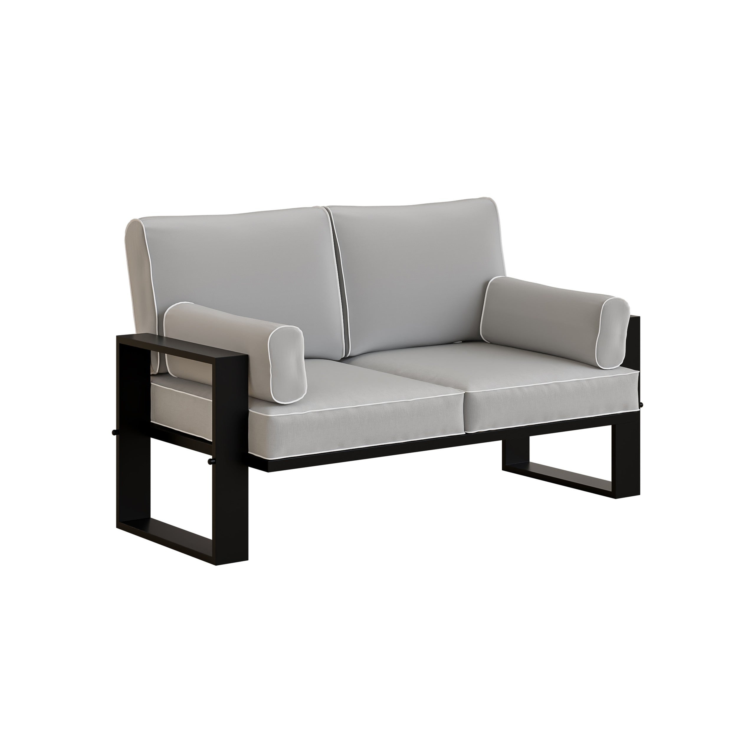 Sofa ogrodowa 2-osobowa GARTEN Jasnoszara – Wypoczynek w stylu Loft