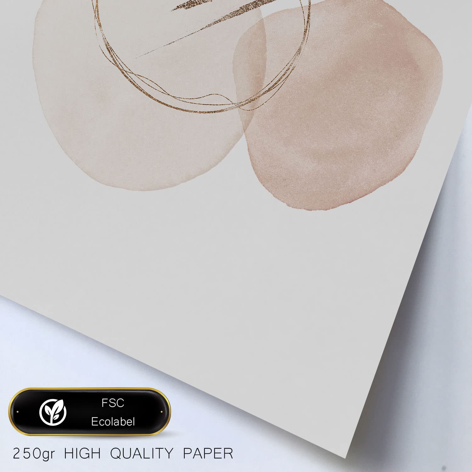 Set de 6 posters de arte abstracto. coleccion de láminas con estetica collage para la tamanos a3 y a4. . marco madera clara