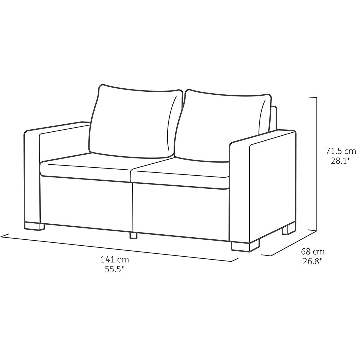 Keter K252811 Divano a 2 posti California Cappuccino - 3