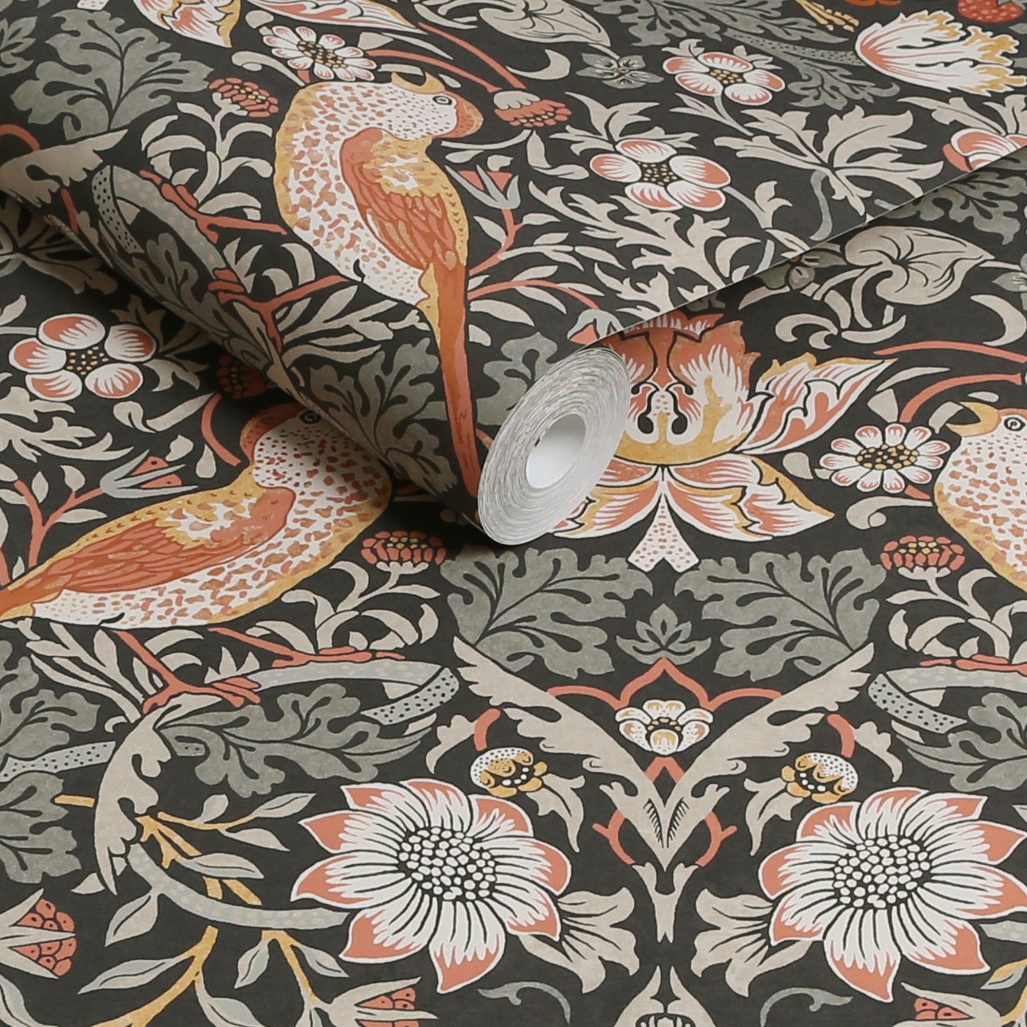 William Morris at Home Tapeta flizelinowa Złodziej truskawek Czarny jak węgiel drzewny 10 m x 52 cm - 3