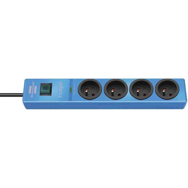 Multiprise parafoudre hugo! 4 prises Câble de 2 m Bleu BRENNENSTUHL