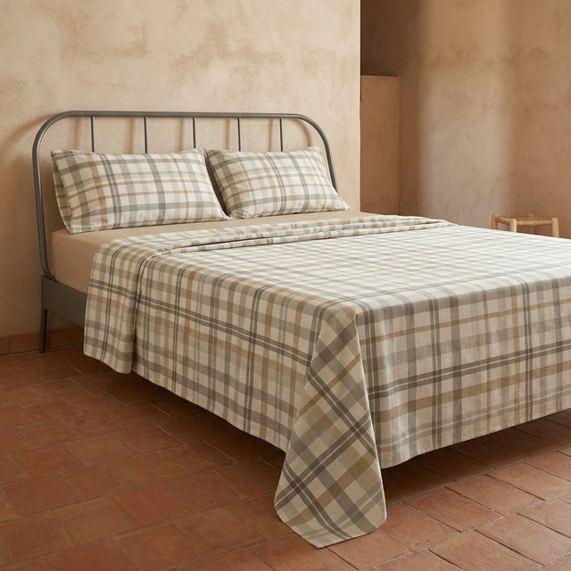 Parure de draps 100% coton à carreaux vichy 150x200 + (2)50x85 cm