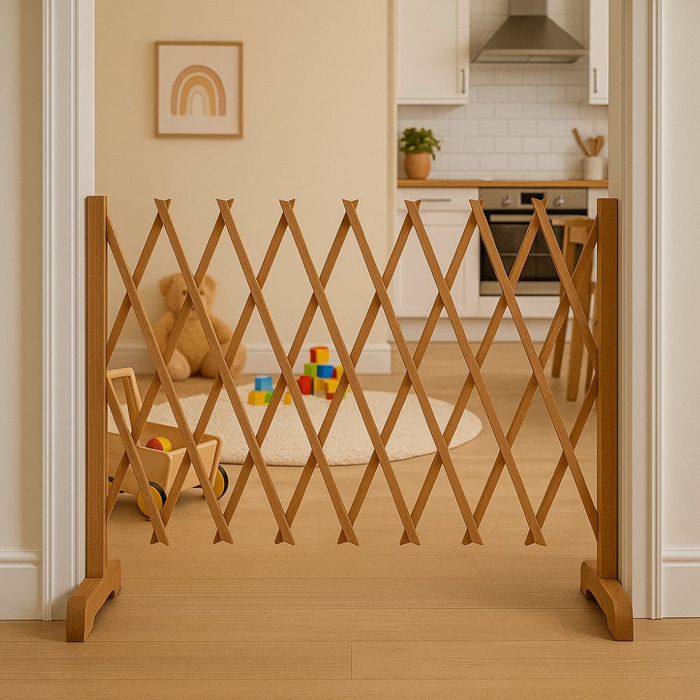 Barrière de sécurité extensible - 30 à 150 cm x 90 cm - Barrière de protection en bois - 5