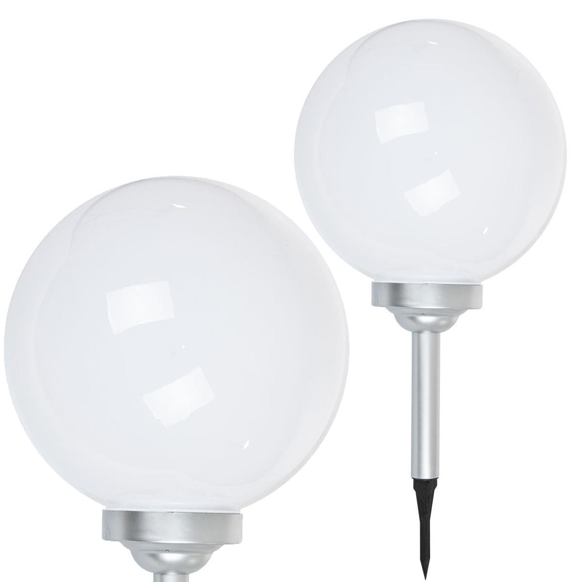 Ogrodowa lampa solarna kula mleczna średnica 30 cm - 2