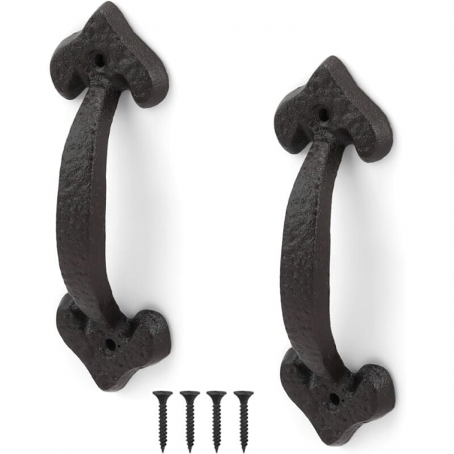Klamka do drzwi przesuwnych - Uchwyt meblowy - Żelazo - 2 sztuki - 17*5,4 cm - Czarny