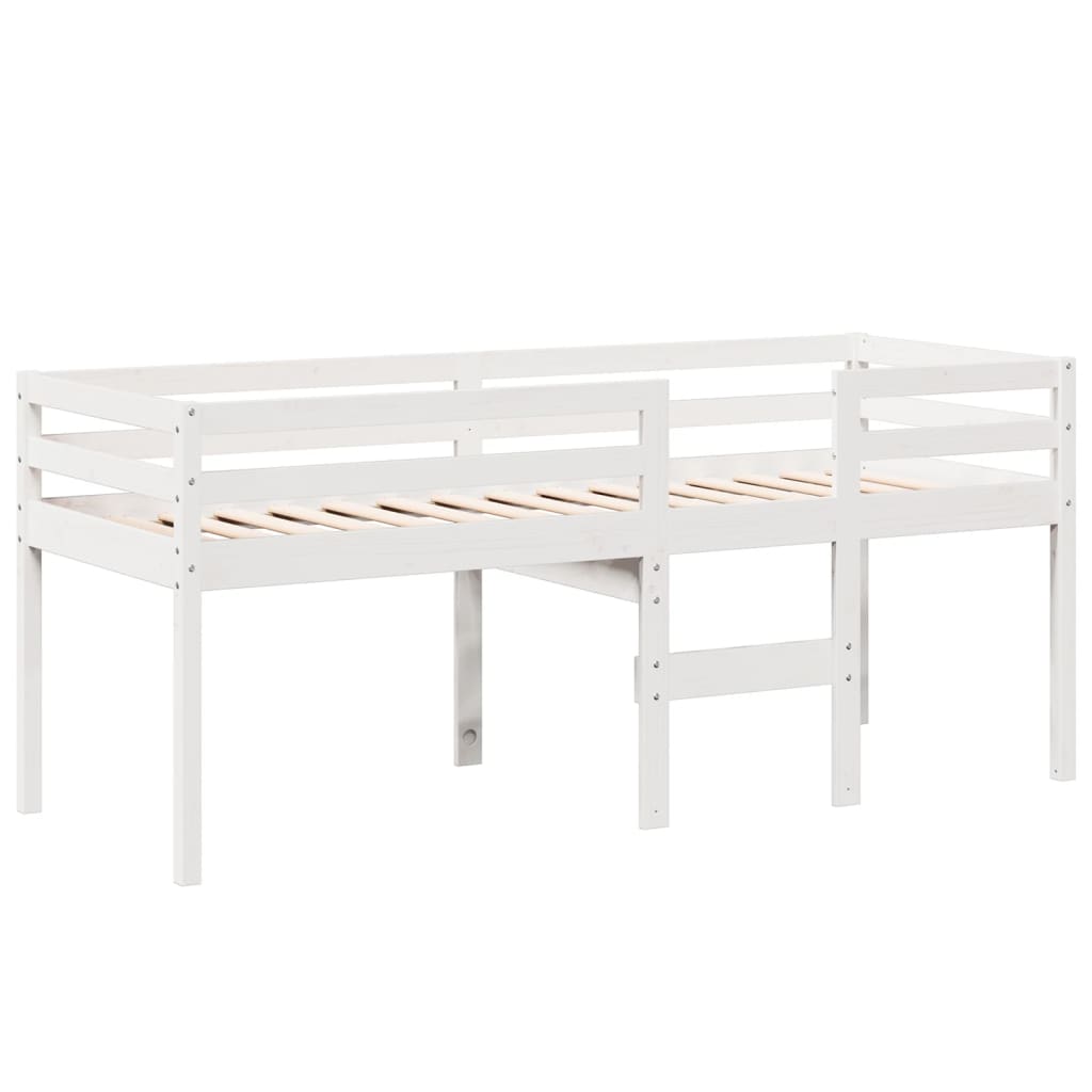 Lit haut avec toit, bois de pin blanc massif, 75x190 cm — COMFORTXL - 5