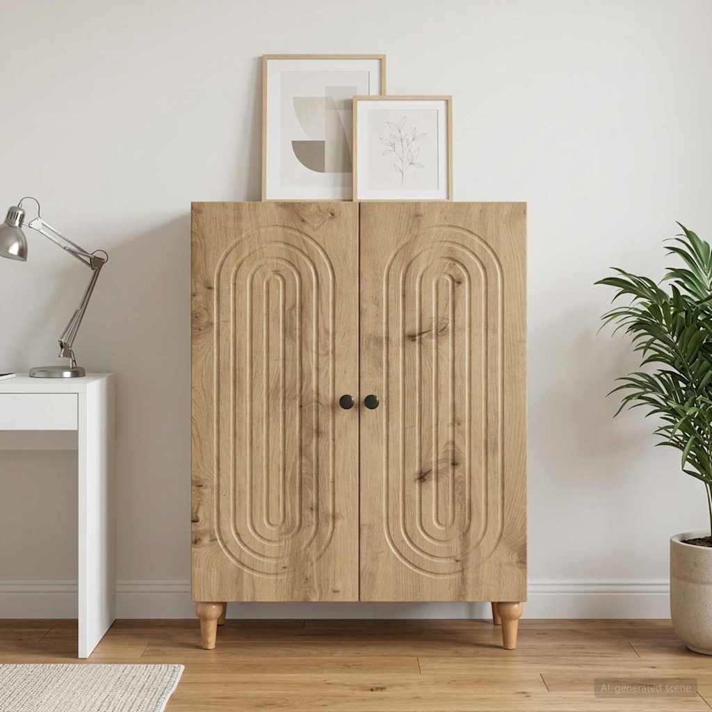 Aparador de madera de ingeniería, roble artisan, para oficina, 66 × 34,5 × 90 cm