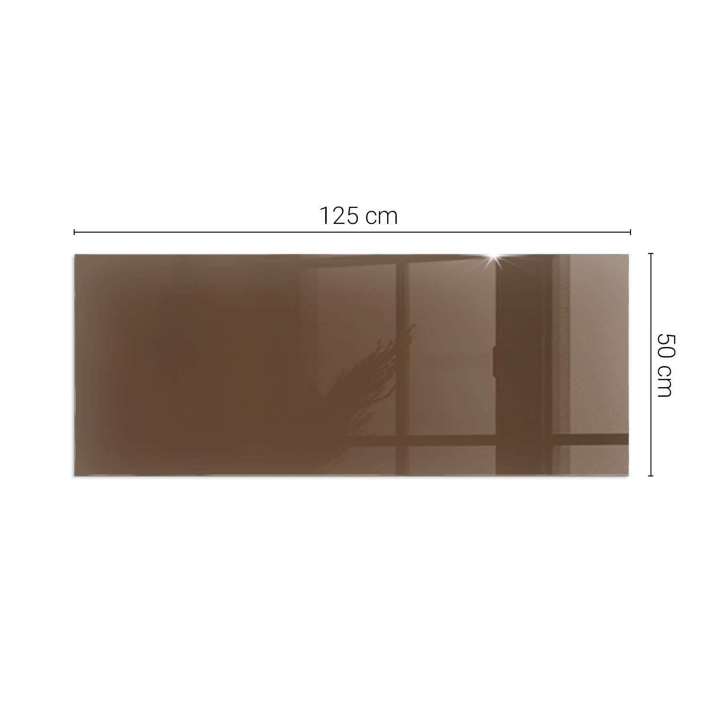 Szkło hartowane na podłogę pod kominek - 125x50 cm - Kolor Brązowy - TULUP - 2