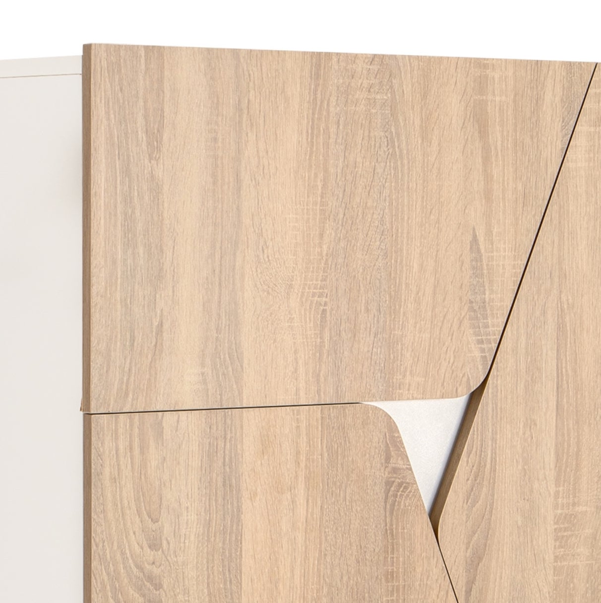 Comoda Móvel Aparador, Móvel Receptor, Aparadores para Sala, Aparador de Entrada Receptor Carvalho e Branco 80 x 94 x 34 cm. Marte - 6