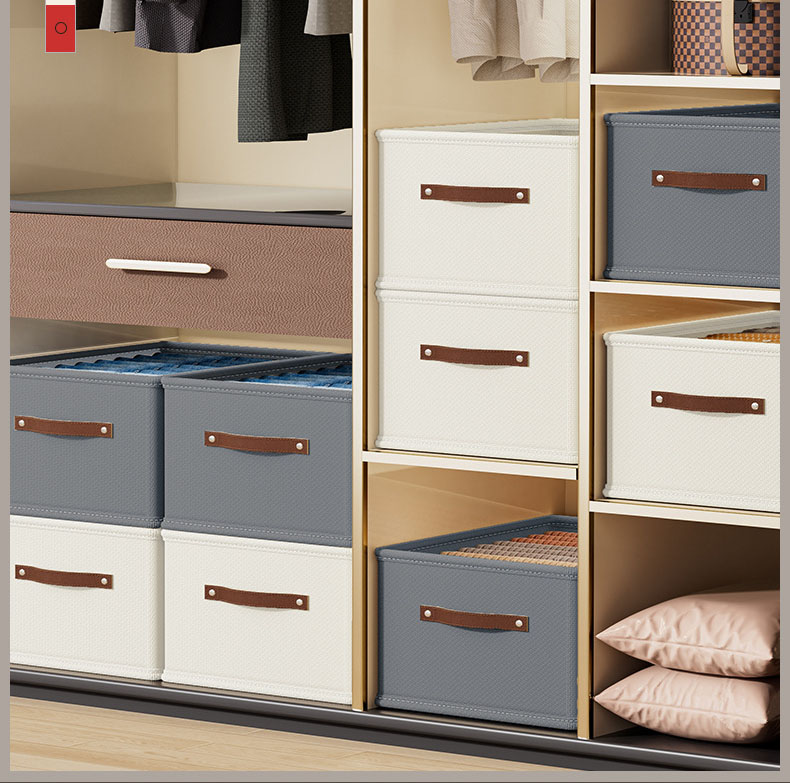 3 boîtes de rangement pour vêtements, grande capacité, élégantes, pliables et peu encombrantes - 6