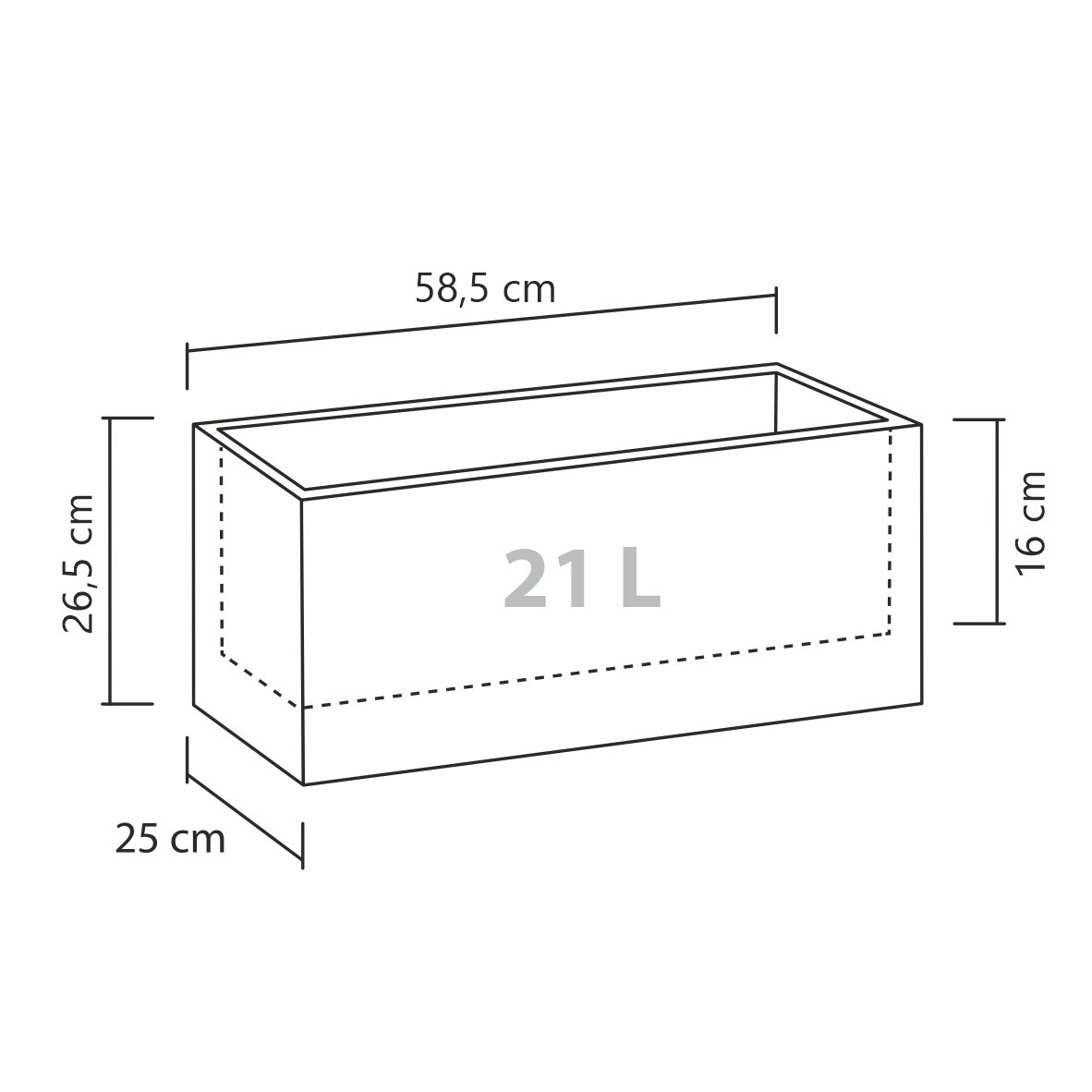 Scheurich C-Cube Long 60, pot à fleurs/jardinière, rectangulaire, coloris: Stony Black, fabriqué avec du plastique recyclé, pour l’extérieur - 2