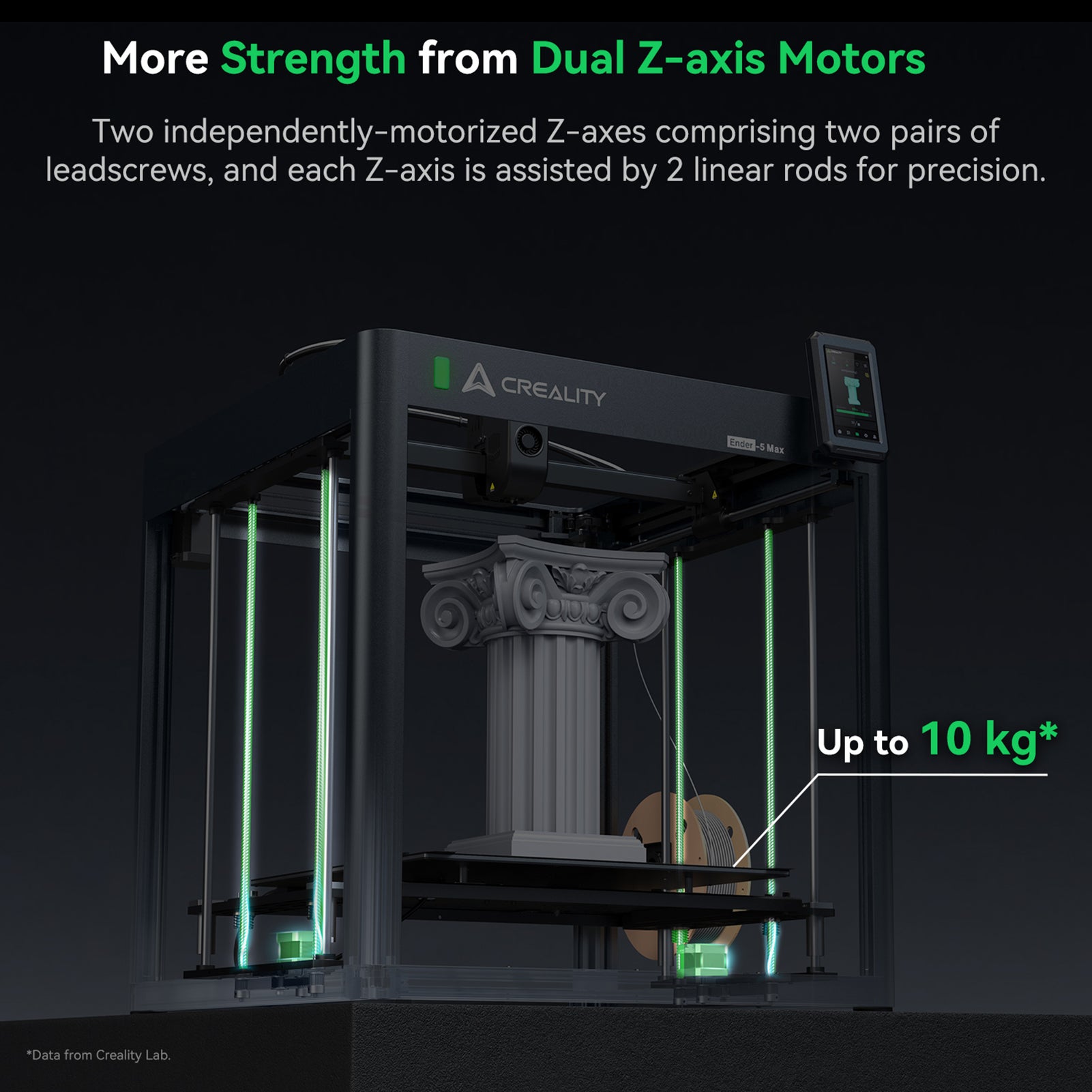 La stampante 3D ENDER-5 MAX è dotata di livellamento automatico, una velocità di stampa di 700 mm/s ed è compatibile con filamenti da 175 mm - 3