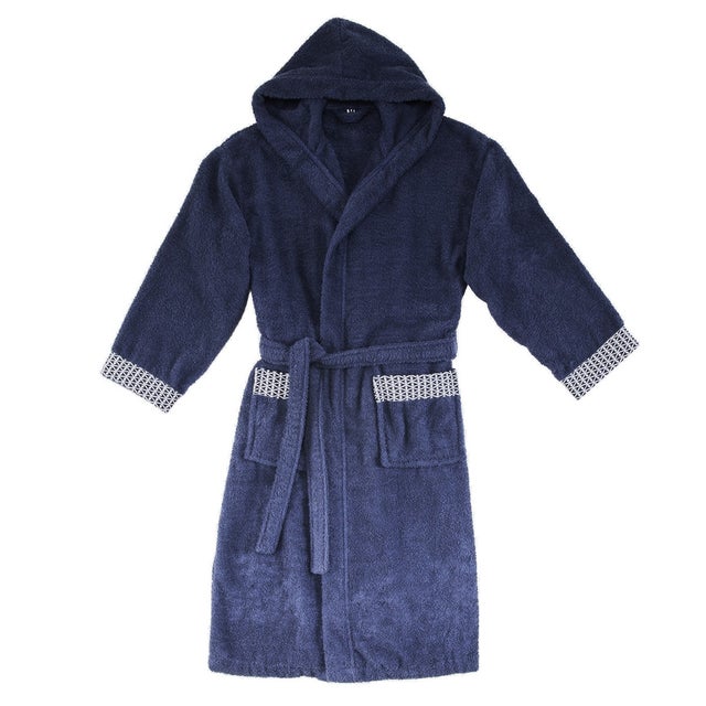 Peignoir adulte en coton éponge et broderie taille M - NAPOLI