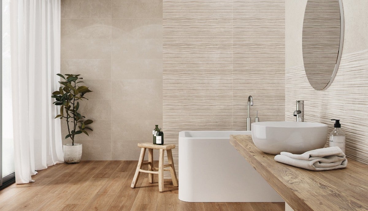 Carrelage mur effet pierre mat HARLEM CHALK 33.3x90cm RECTIFIE - 2