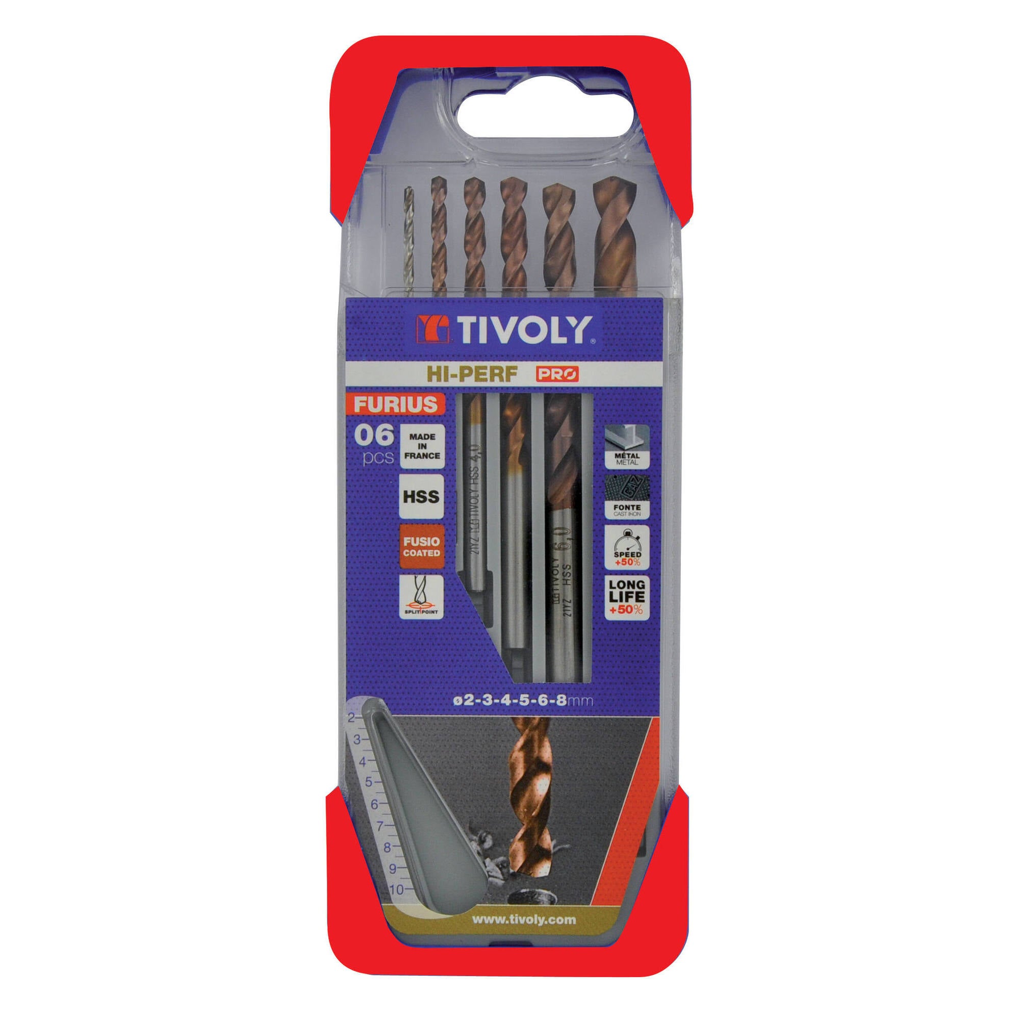 TIVOLY Coffret Tarauds + Forets HSS Revêtus Fusio - 7 Tarauds M3 à M12 + 7 Forets - Précision Pour Acier Et Fonte