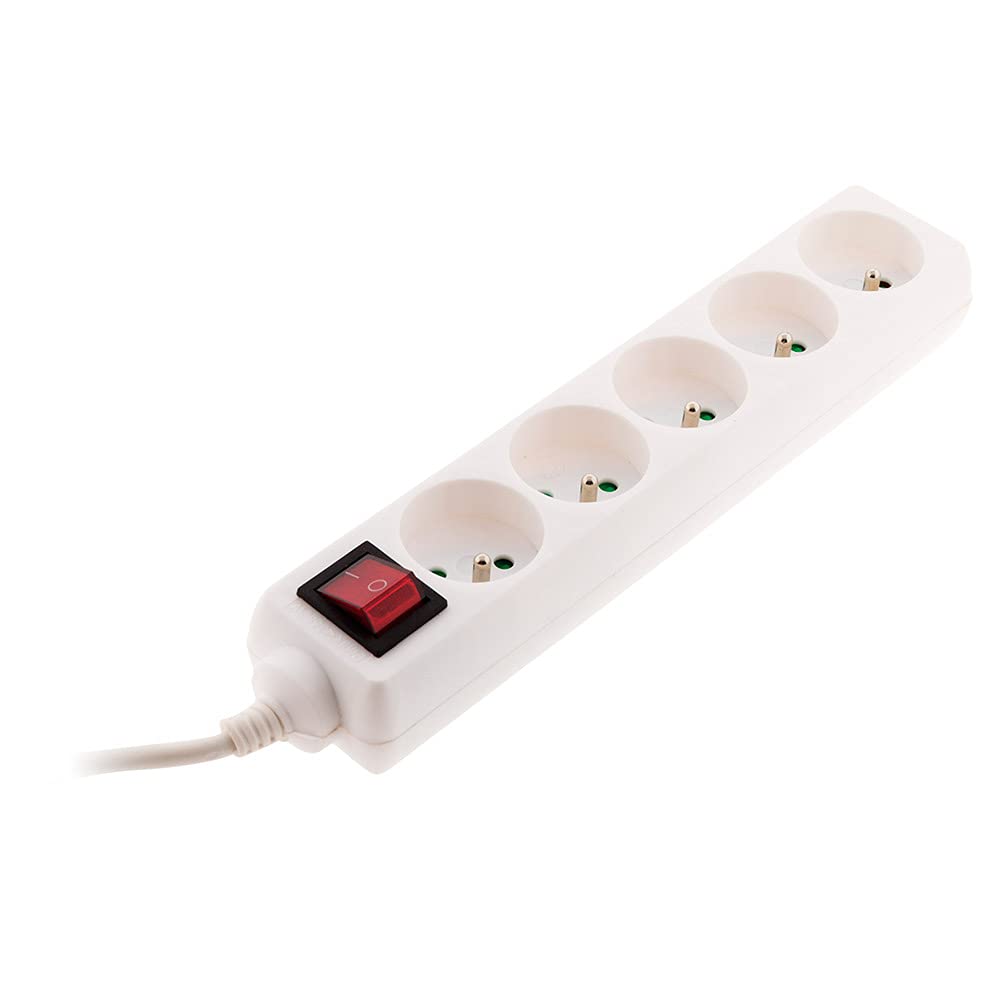 Bloc multiprise 5x16A 2P+T interrupteur - blanc - Zenitech - 5