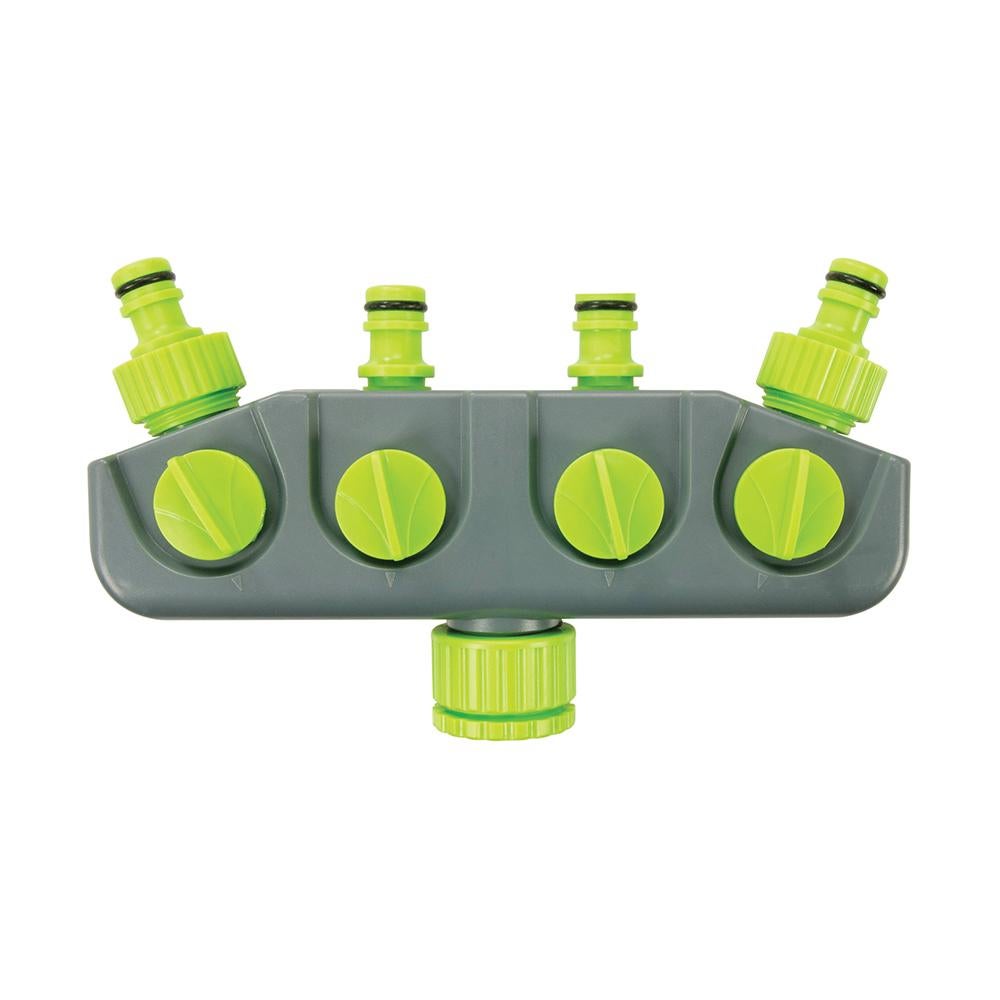 Silverline - Conector para grifo de 4 vías Macho 3/4
